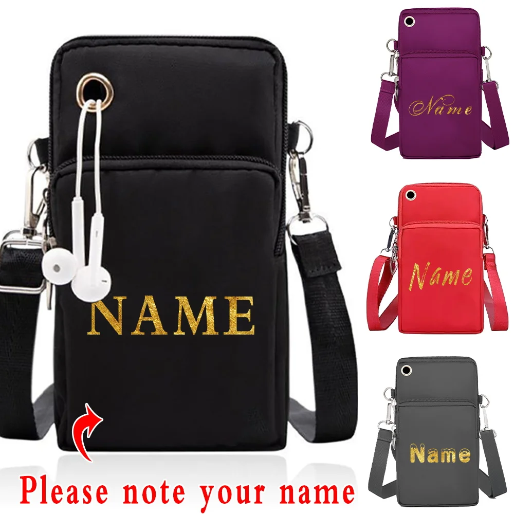 Купи Universal Phone Bag Custom Personalized Name Shoulder Bag Mobile Cover for IPhone 13 12 Pro Max Xiaomi Huawei Samsung Wrist Bag за 299 рублей в магазине AliExpress