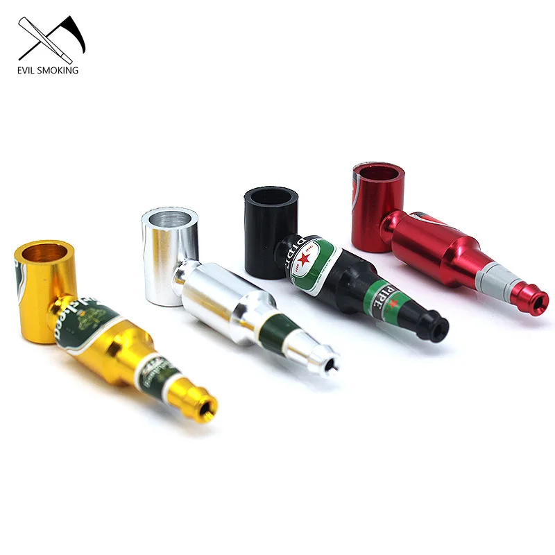 EVIL SMOKING Hot Sale 36Pcs/lot Creative Boutique Mini Beer Bottle Metal Tube Removable Exquisite Gift Smoking Accessories