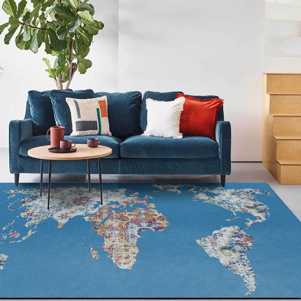 

Bubble Kiss Nordic Style Carpet for Living Room 3D World Map Pattern Area Rugs for Bedroom Hallway Runner Carpet Bedside Mat