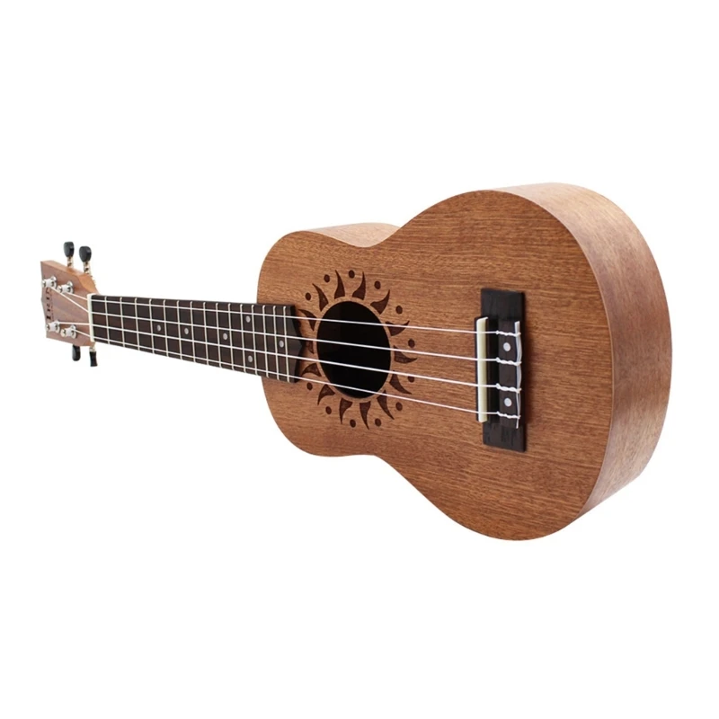 

448D 21 inch Nylon Strings Ukulele Simple Sunflower Pattern Ukulele Cute 4 Strings Small Guitar Simple Musical Instrument