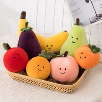 creative fruit plush toy cute peach eggplant banana pear plush soft fruit doll family party decoration children birthday gift