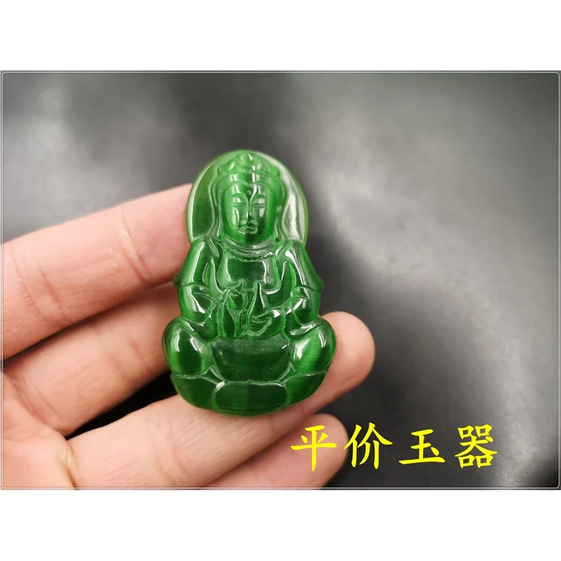 Недорогой кулон в виде ледяного нефрита с изумрудом и листьями из опала зеленым