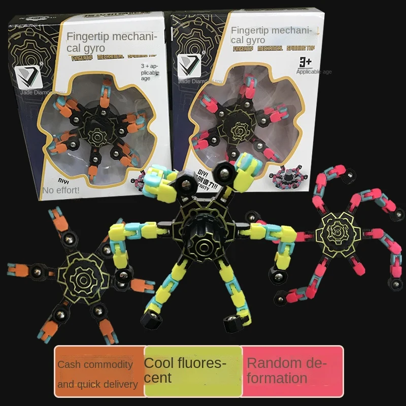 

Internet Celebrity Decompression Cartoon Toy Deformation DIY Mechanical Fingertip Gyro Creative Children Educational Boy