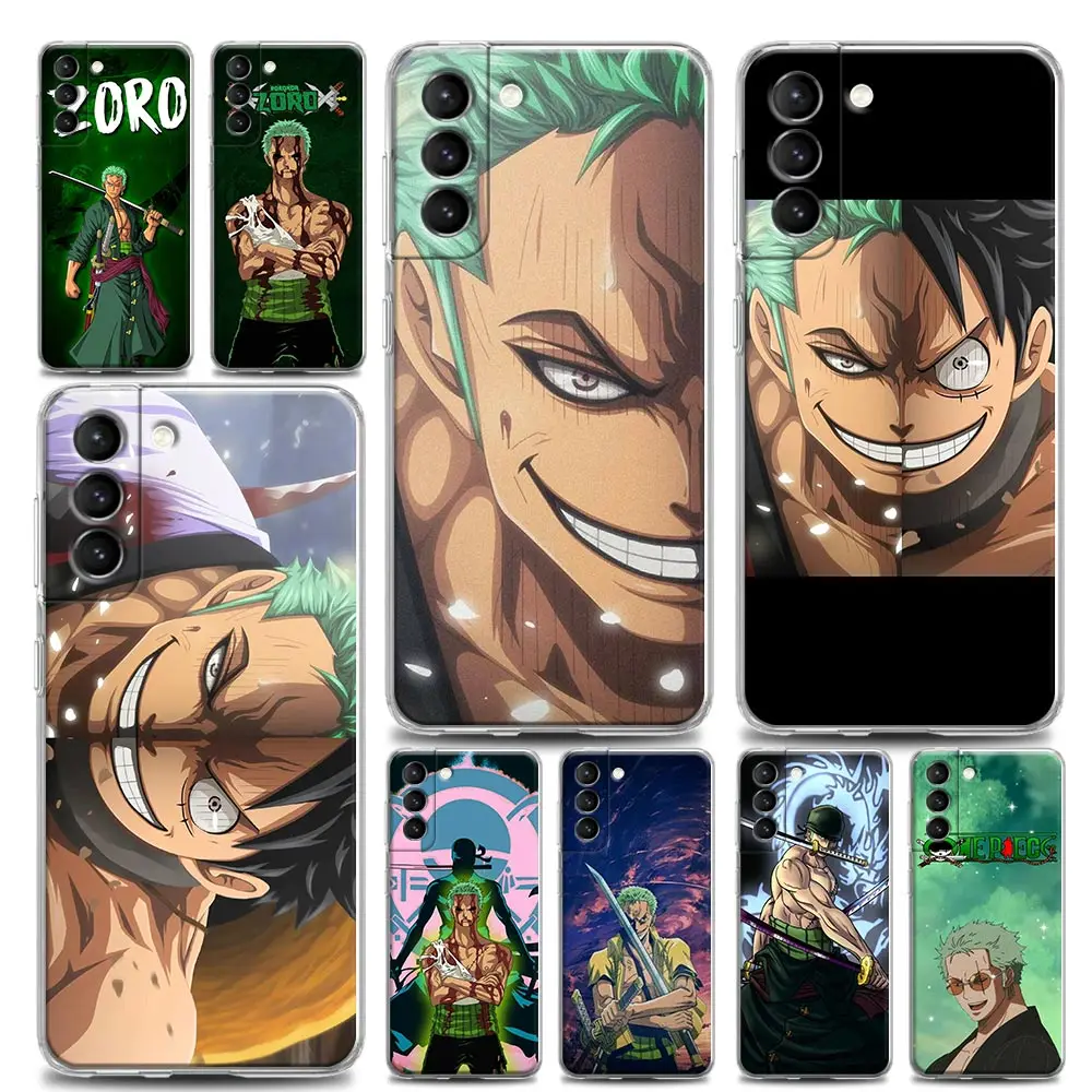 

Anime One Piece Roronoa Zoro Clear Phone Case for Samsung S9 S10 S10e S20 S21 S22 Plus Lite Ultra FE 4G 5G Silicone Case BANDAI