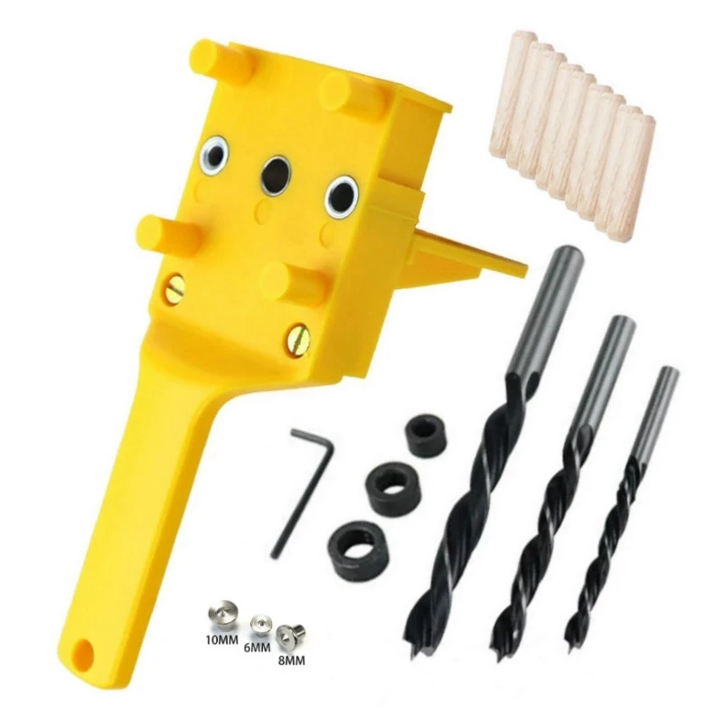 

41Pcs Dowel Jig 6 8 10Mm Wood HSS Drill Bits Woodworking Jig ABS Plastic Pocket Hole Jig Drill Guide Tool For Carpentry