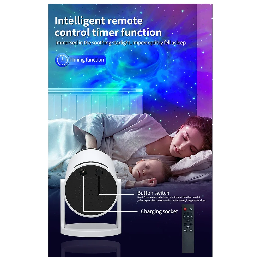 Фото Проектор-ночник popop Kxm-006: Проекция планет, черных дыр, Земли, Луны, неба. С дистанционным управлением и Bluetooth-колонкой. №1