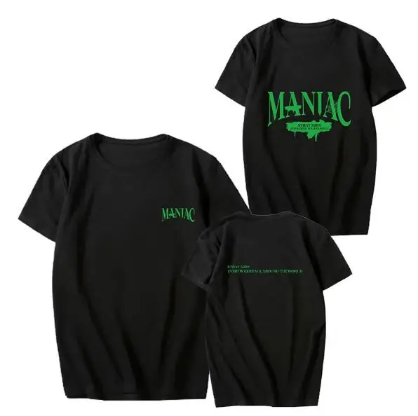 

Korean Fashion Stray Kids MANIAC T Shirts Cotton T-shirt Premium Quality Kpop Fans Tees Boys Girls K-pop Streetwear Clothes