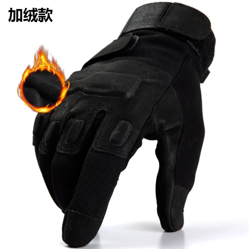 

Tactical Gloves Plus Fleece Winter Cold Protection And Warmth Full Finger Non-Slip Wear-Resistant Riding Men'S Combat