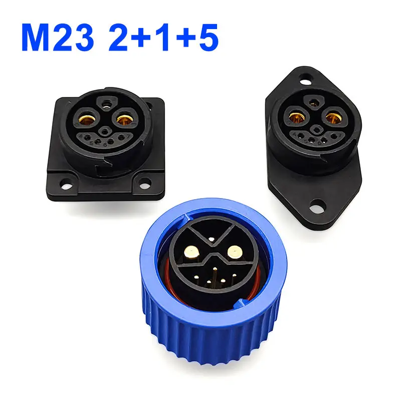 

20 шт. квадратный разъем для литиевой батареи M23 2 + 1 + 5 разъем для электровелосипеда сварочный Мужской Женский адаптер для зарядки
