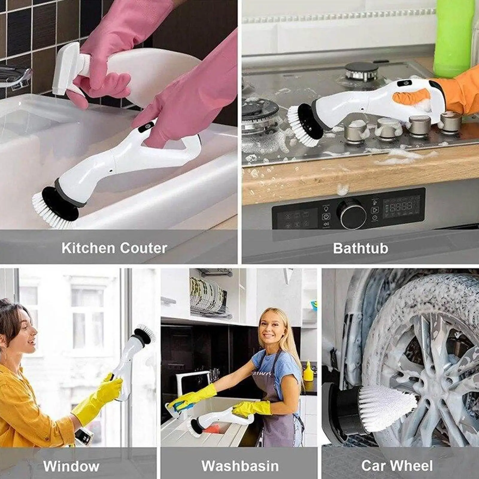 

Electric Cleaning Brush Housework Kitchen Dishwashing Toilet Bathtub Professional Cleaning Brush Kitchen Clean Tile Tools B J1w6