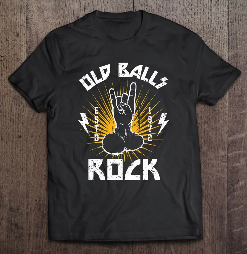 

Мужская забавная футболка с изображением старых шаров, рок, Мужская футболка на 50-й день рождения для старых парней, рок, мужские футболки, ф...