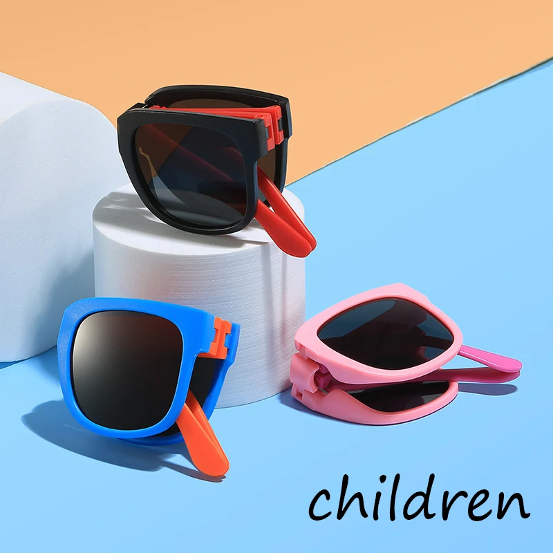 Складные Модные солнцезащитные очки для малышей с защитой от УФ-излучения новая