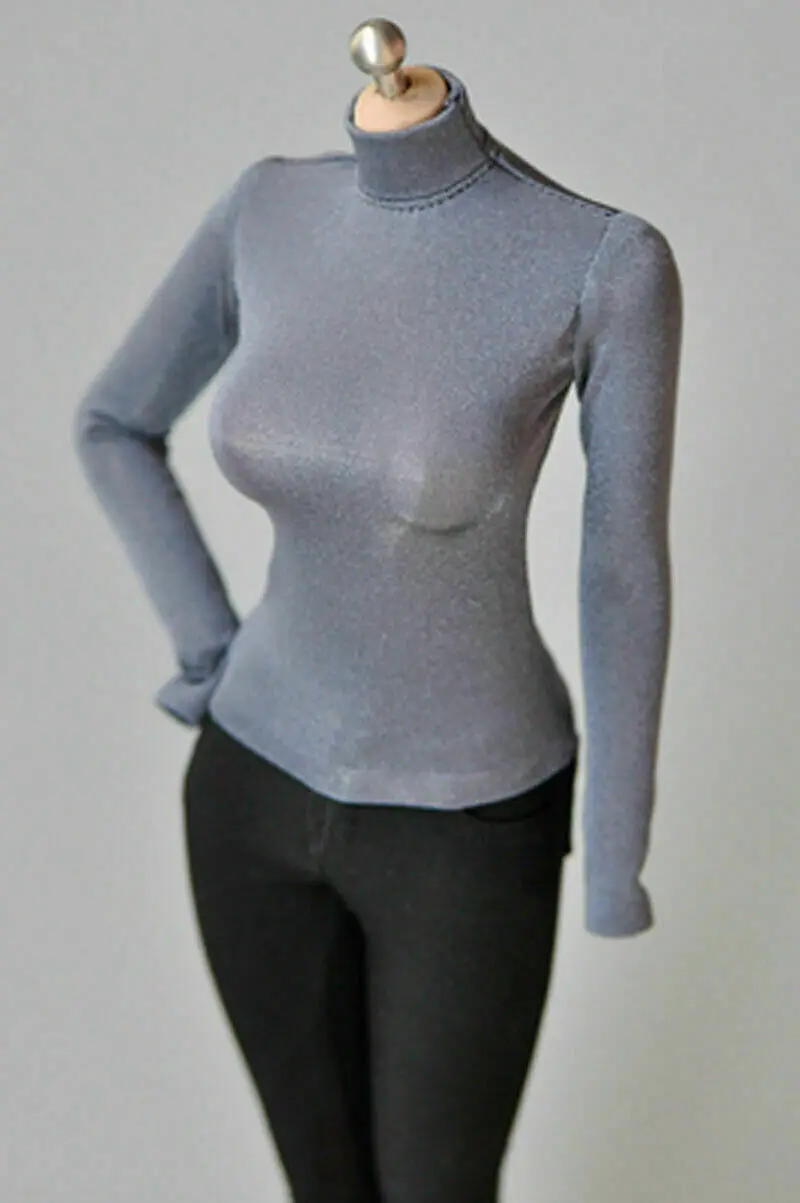 

A5-5-7 Dark Gray 1/6 Scale Tight Bottoming T-shirt Model for 12" TBL Female Body Figure