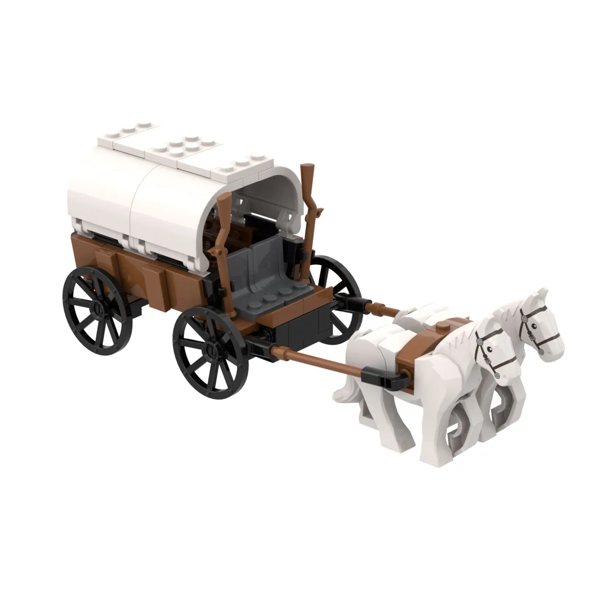 Мелкозернистые строительные блоки модель ковбойского вагона в стиле вестерн