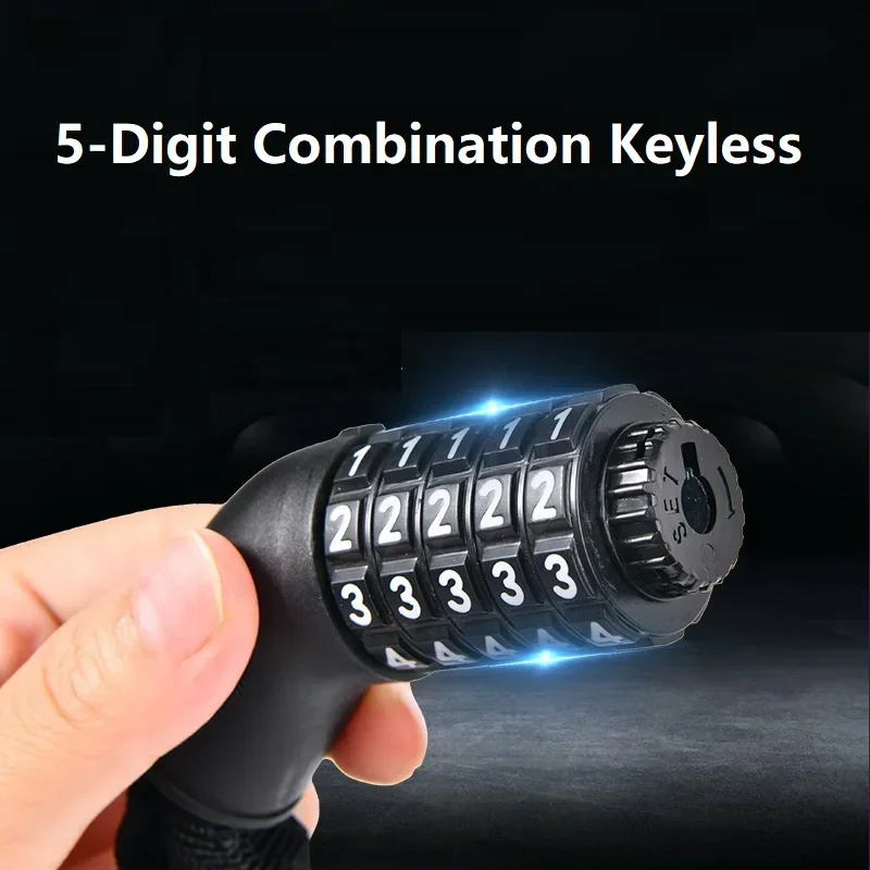 5-значный комбинированный противоугонный велосипедный цепной замок с высоким