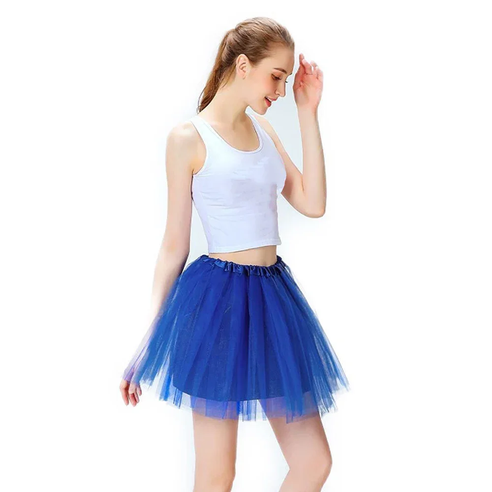 Женская и детская пушистая 3-слойная тонкая прозрачная мини-юбка из тонкой вуали