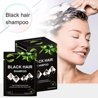 hair color shampooblack covers gray white hair in 5 minutessoft smoothingbotanical dyed black shampooportable travel 5 packs