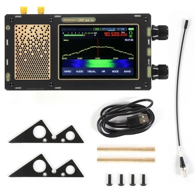 

HFDY зарегистрированный 50K-2 ГГц V1.10d malhiteam SDR приемник радио DSP SDR приемник 3,5 "сенсорный ЖК-дисплей с кодом Поддержка двух антенн V3