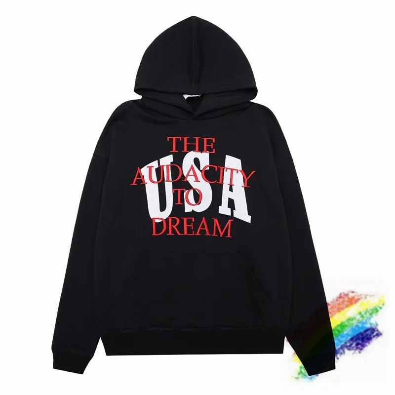 

Rhude Dreamers Hoodie Men Women Embroidered USA Rhude Logo Terry Rhude Pullover