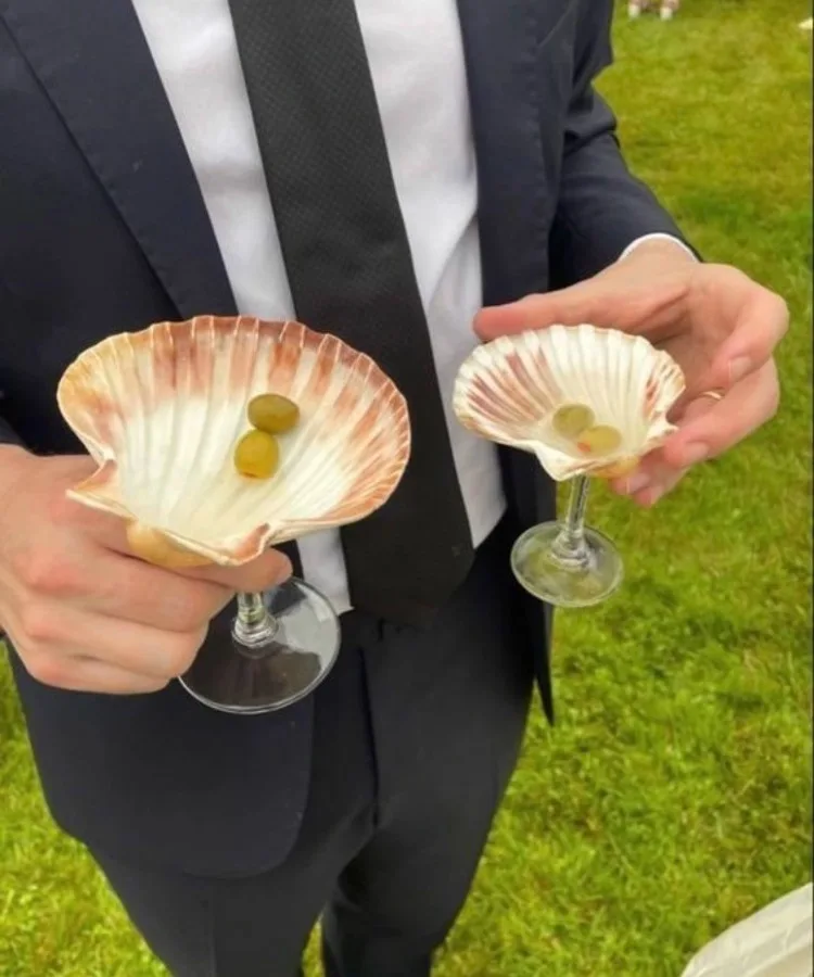 Ретро натуральная раковина коктейльные очки ручной работы креативный