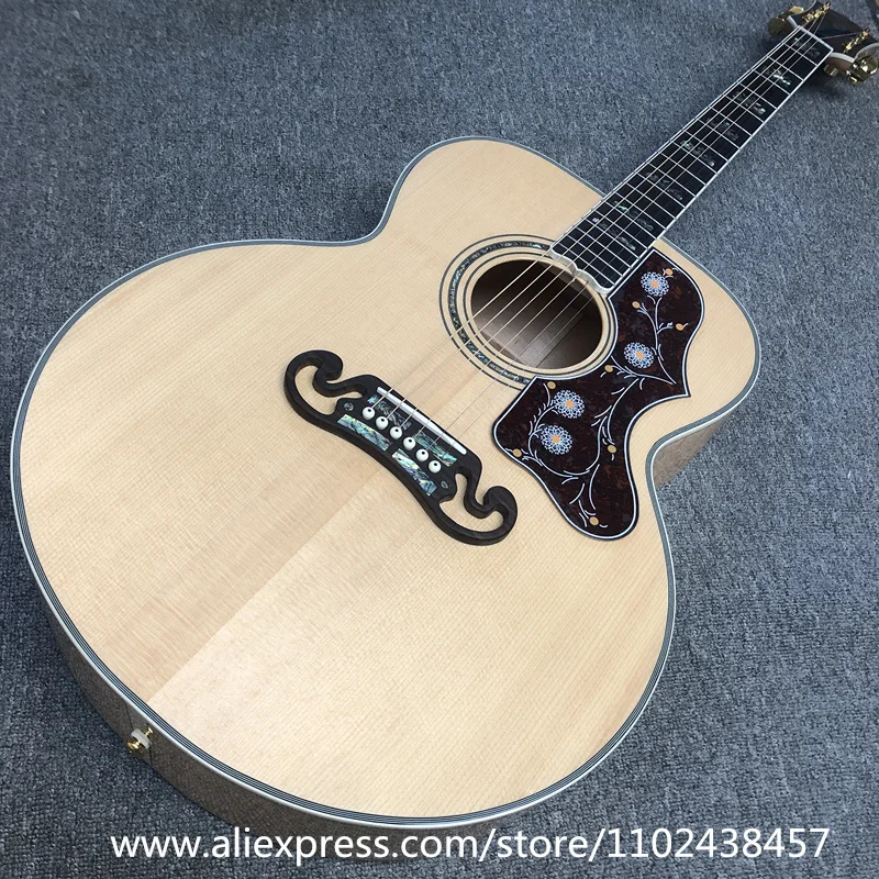 

Custom guitar, solid spruce top, rosewood fingerboard, maple side and back, high-quality series Jumbo sj200 acoustic guitar