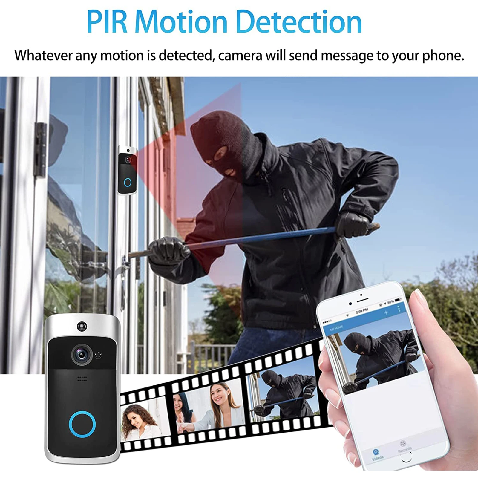 Дверной Звонок беспроводной с Wi-Fi и датчиком движения | Безопасность защита