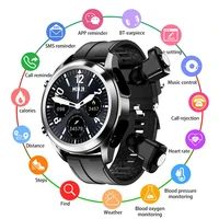 2 in 1 original tws wireless bluetooth headset smart watch man full touch the heart rate exercise music smart watches for androi