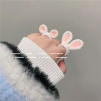 fashion dadongmen cute wool rabbit bear ring finger set ins ring winter white ring