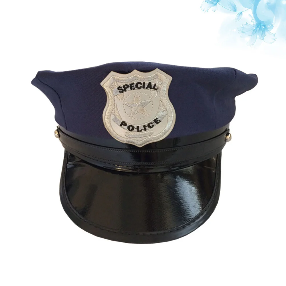 

Cop Adults Hat: Blue Hat Officer Costume Accessories for Funny Party