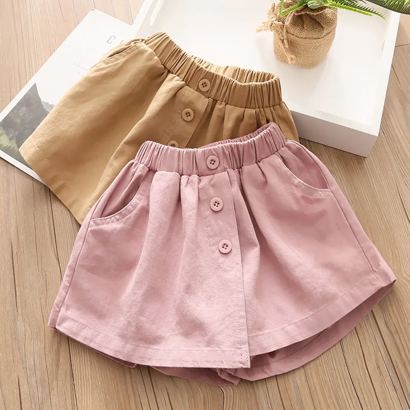 

Skirt with Shorts Summer Fashion All Match Cotton School Children Korean Casuales Clothing Pleated Kids Baby Girls Teenager New