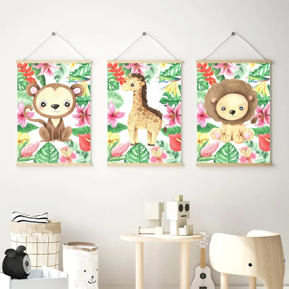 

Жираф, слон, Лев, коала, джунгли, животные, малыш, Настенная картина, скандинавские постеры и принты, настенные картины, декор детской комнаты