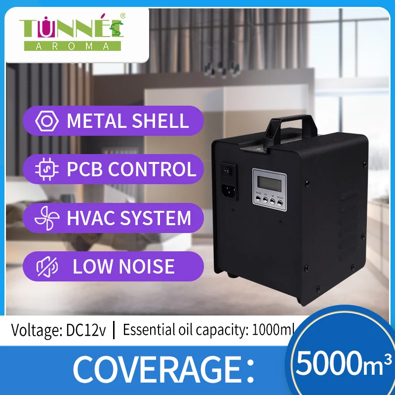 Online AROMA TUNNEL Electric Aroma Diffuser Essential Oil Diffuser Room Fragrance Nebulizer Noiseless Aromatic Scent Machine For Office