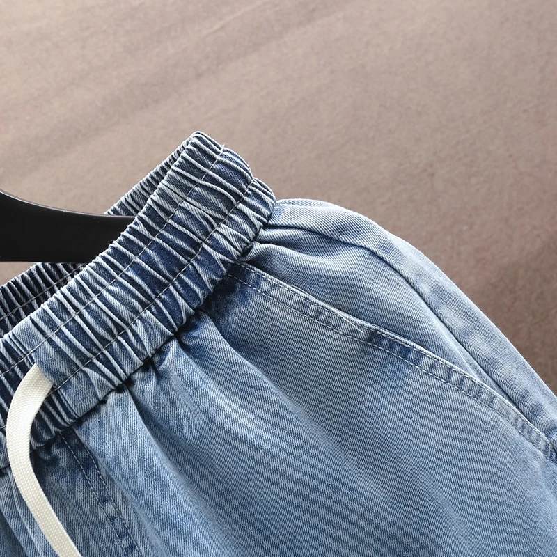 Men's Summer Wide Leg Denim Shorts New Casual Straight Short Loose Jeans Male Fashion Brand Clothes Women Denim Shorts