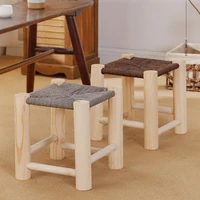 small stool solid wood household sitting room stools furniture adult chair fashion pure hand woven nordic chairs