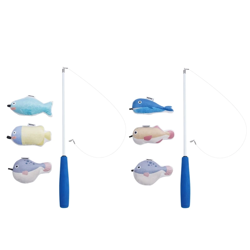 

L21C Lovely Wand Toys Interactive Retractable Teaser Wand Fishing Toys