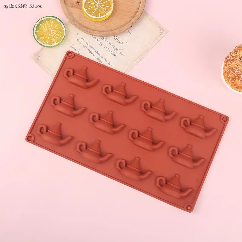 

1Pc 12 Hole Cute Teapot Shape Mousse Cake Silicone Mold Ice Cream Mold DIY Baking Kit French Dessert Mold
