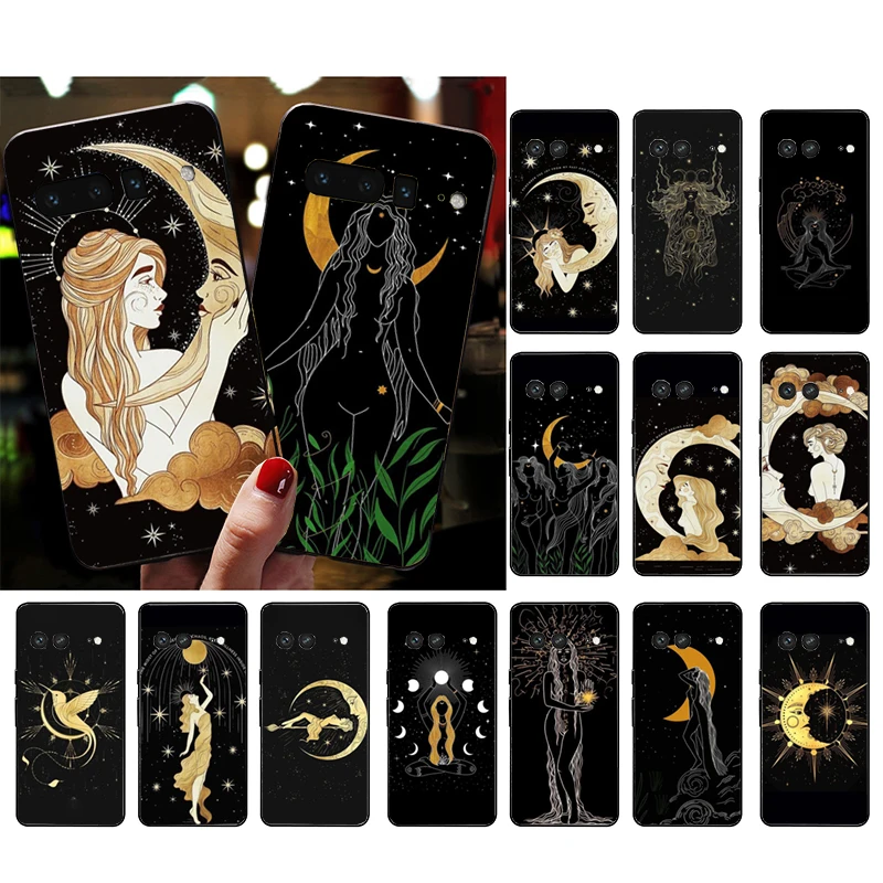 

Phone Case for Google Pixel 7a 7 Pro 7 6A 6 Pro 5A 4A 3A Pixel 4 XL Pixel 5 6 4 3 XL 3A XL 2 XL Witches Moon Tarot Goddess