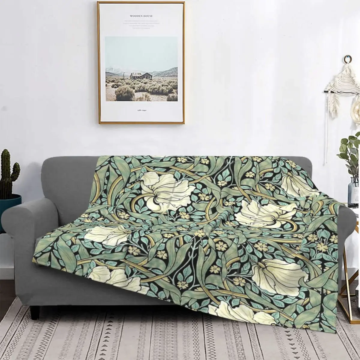 

William Morris-Manta con capucha para niños, a cuadros colcha para cama, sofá, funda