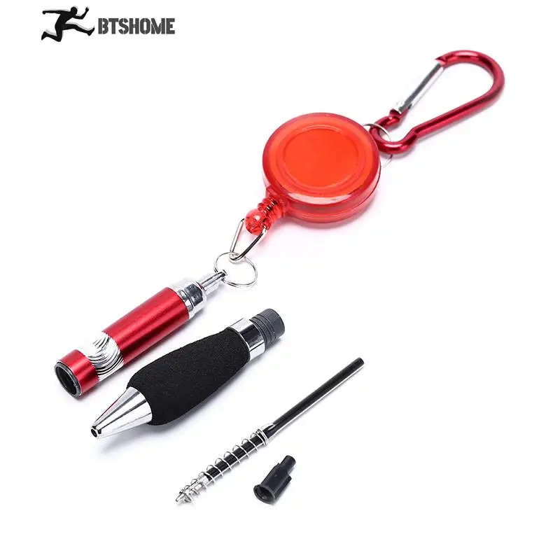 

1PCS Portable Key Holder Pen Golf Pen Score Recording Climbing Buckle Ballpoint Pen Telescopic Random Colors