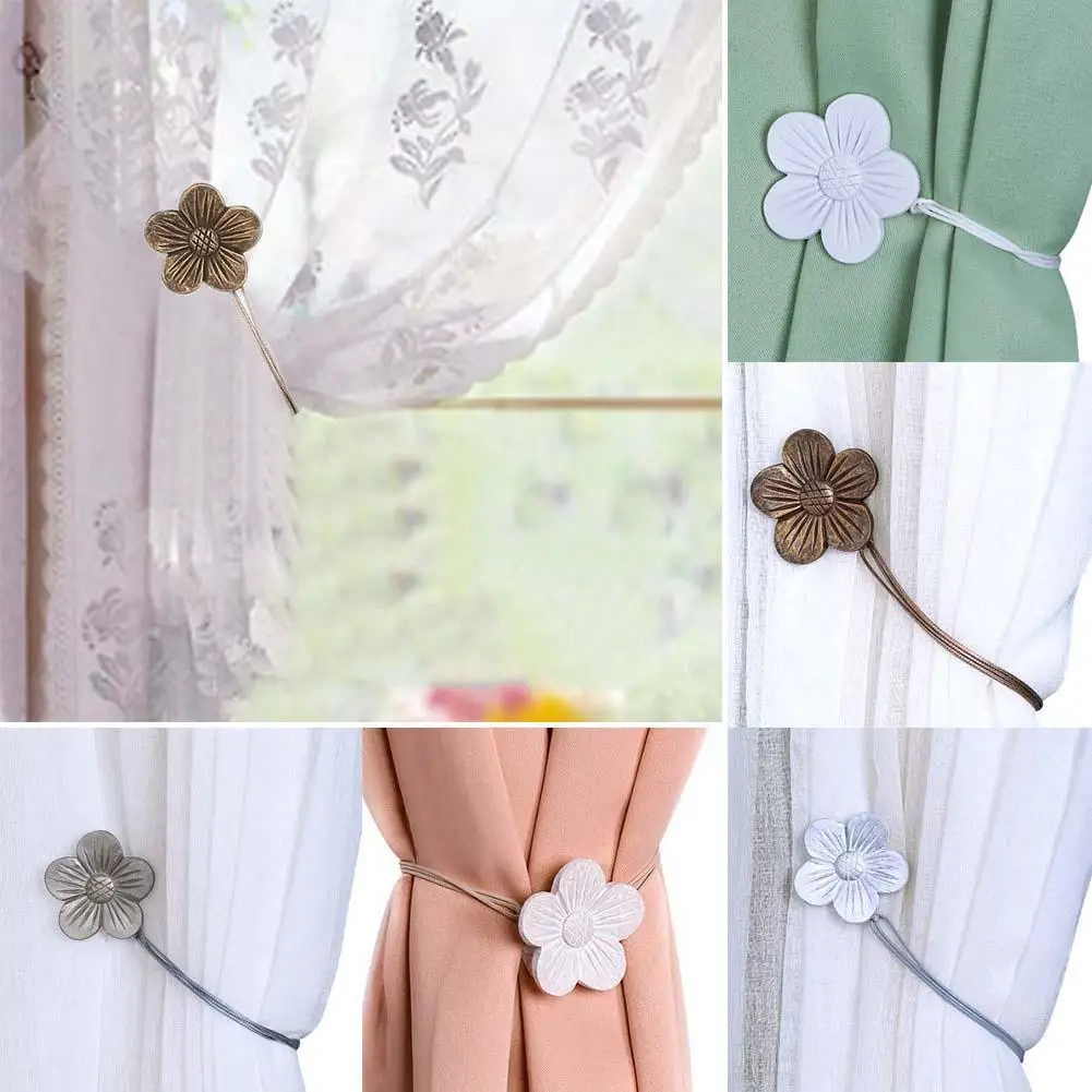 

European Style Magnet Flower Curtain Tieback Magnetic Curtains Buckle Window Screening Ball Clip Holder Room Decor Accessories