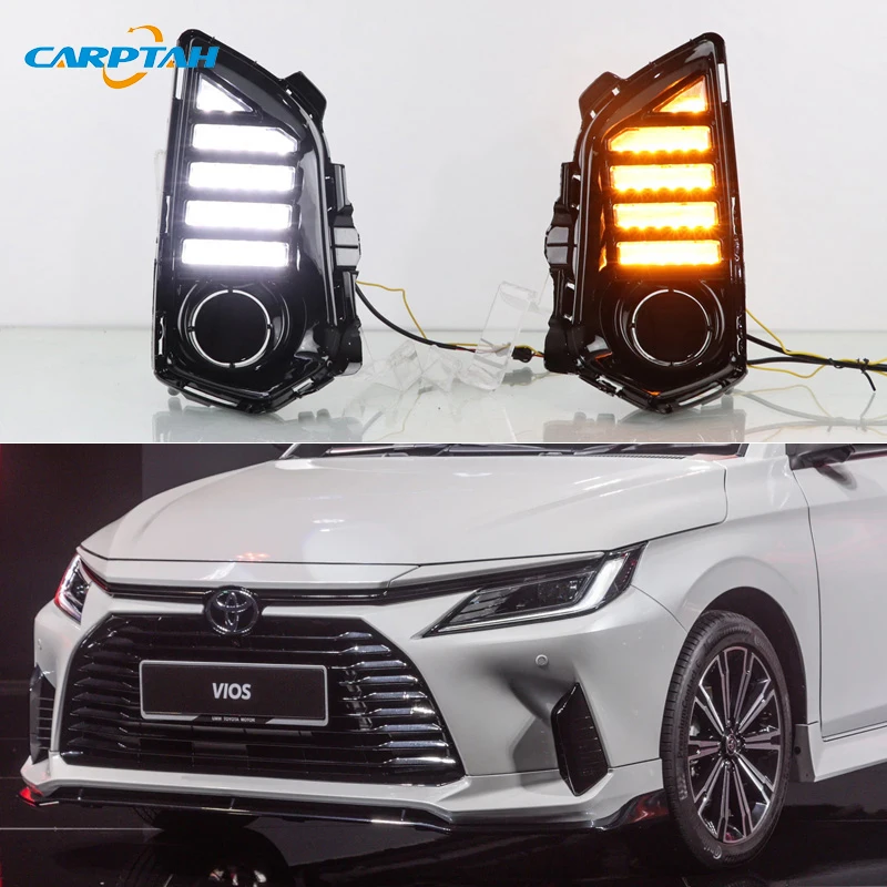 Дневные ходовые огни для Toyota Yaris 2023 желтые Автомобильные дневные