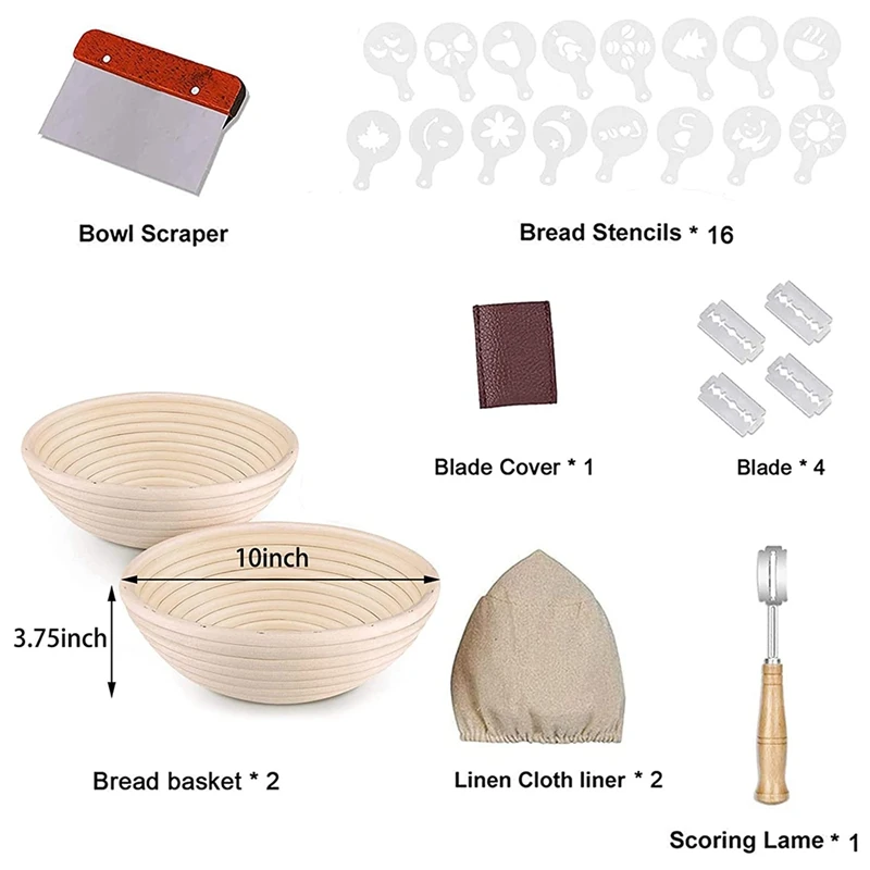 1 комплект корзины для расстойки хлеба 10-дюймовый набор мисок выпечки на ударе со