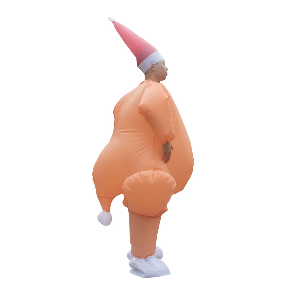 

Funny Thanksgiving Turkey Inflatable Costume Adult Blow up Suit Fancy Dress Costume Gift with Hat for Christmas Festival Party