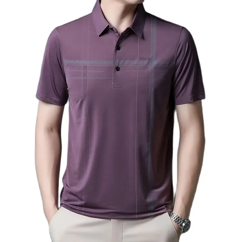 

Solid Color Men's Polo Shirts Casual Short Sleeve Turndown Men's Shirts Fashion Streetwear Polos for Men