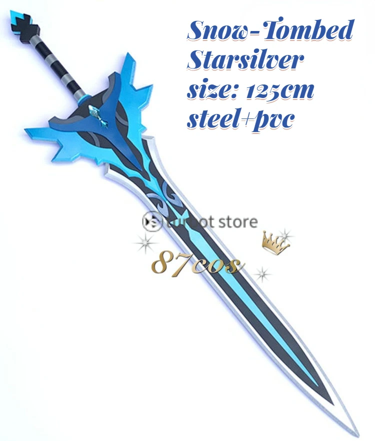 

Genshin Impact Cosplay Weapon Props Eula Snow-Tombed Starsilver 4-star Claymore