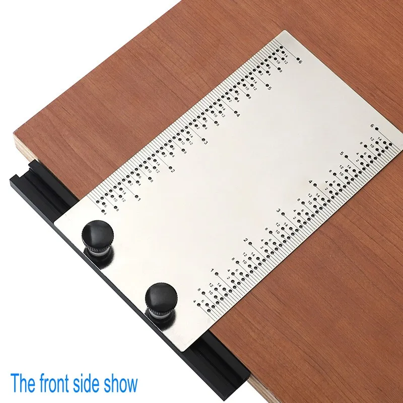 

Stainless Steel 6 Inch Marking T-Ruler Inch Type Hole Positioning Measuring Ruler Woodworking Scribing Marking Ruler Gauge Tool
