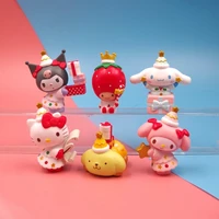 kawaii sanrio anime figure hello kitty kuromi christmas series desktop inside the decor figurine cute toys for girls gift