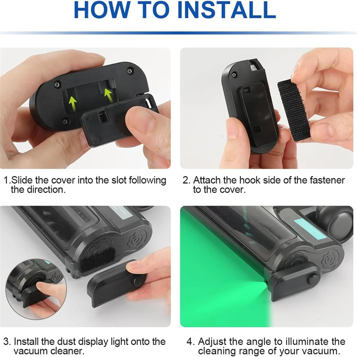 Универсальный светодиодный дисплей пыли для пылесоса перезаряжаемый зеленый