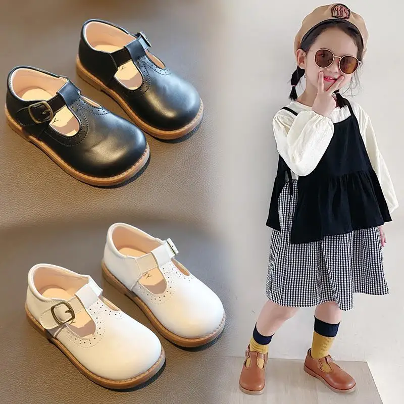 

Kids Shoes Grils Mary Janes Girl Casual Baby Hollow Outs Princess Shoes T Strap Flats Child Leather Dancing Dress Shoe Sandals