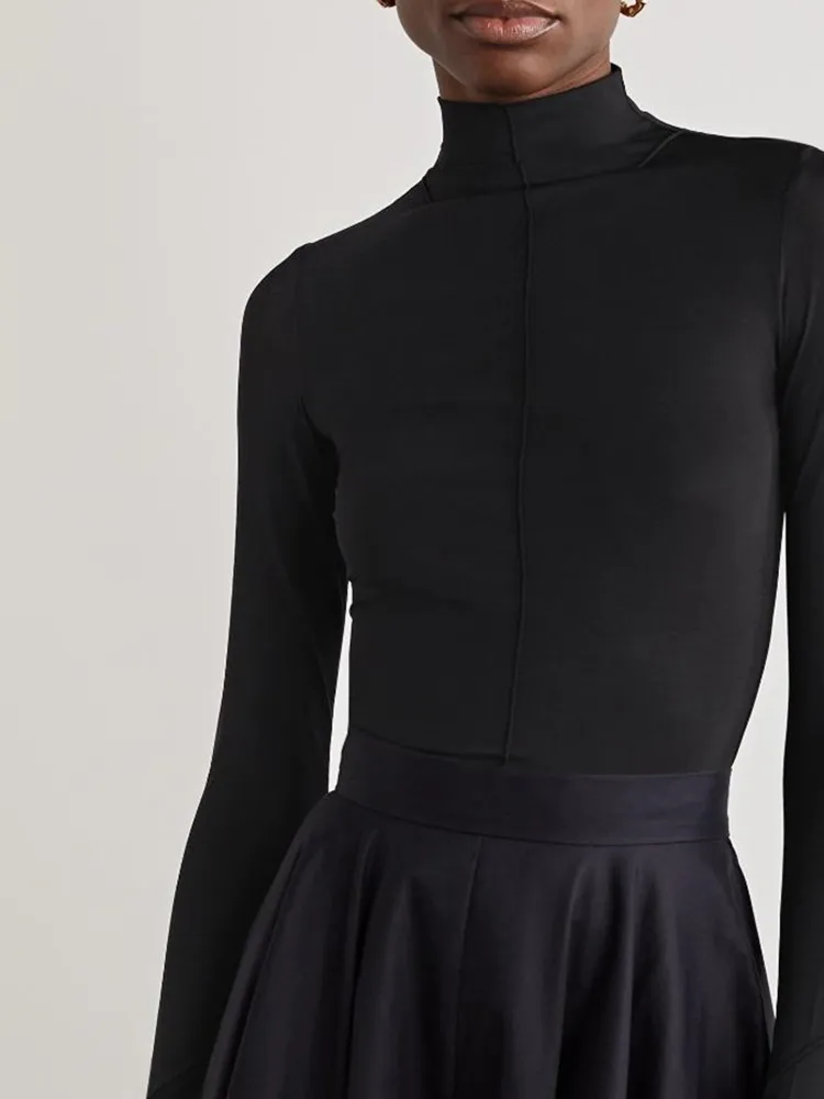 

Women Sweater Slim Fit Turtleneck Solid Knitwear Long Sleeve Pullover Knit Casual Spring 2023 Top